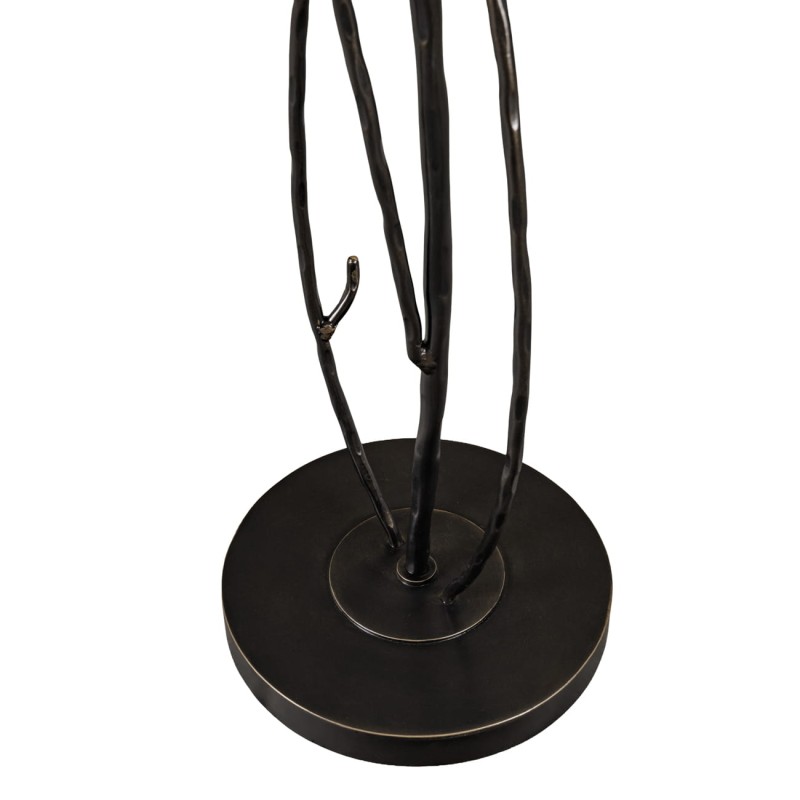 Ember floor lamp with linen shade and sculptural iron base