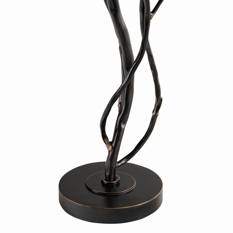 Ember table lamp with linen shade and iron base