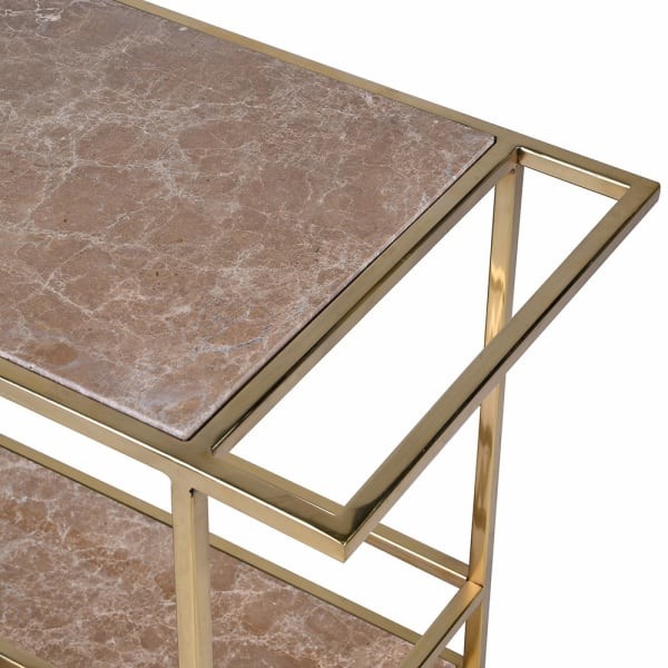 Gold drinks trolley for a premium home bar interior
