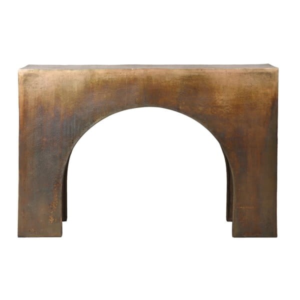 Mayfair Arched console table, 120 cm, in antique gold aluminium