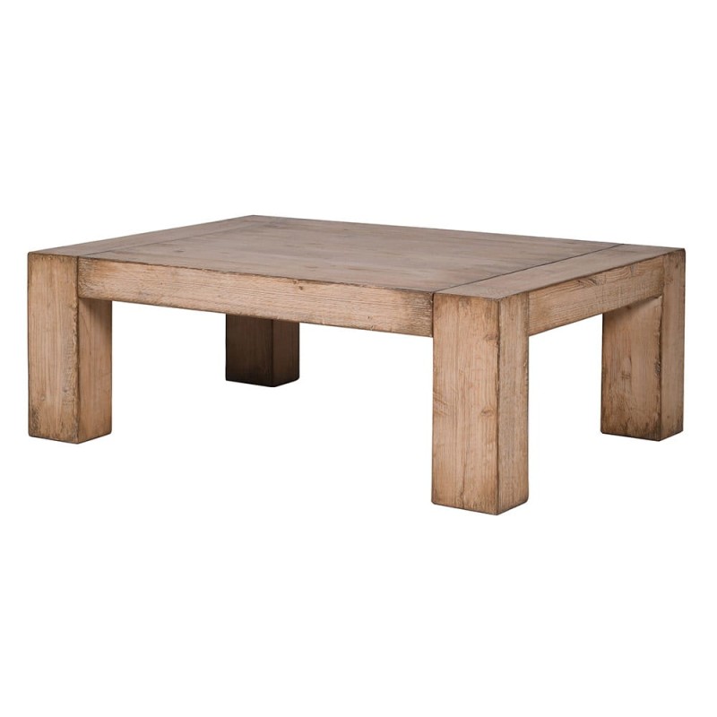 Old Pine reclaimed wood coffee table with rectangular top, 130 cm