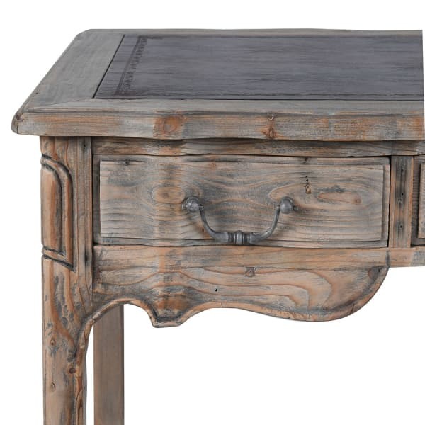 Garda rustic desk in reclaimed pine wood, 124 cm