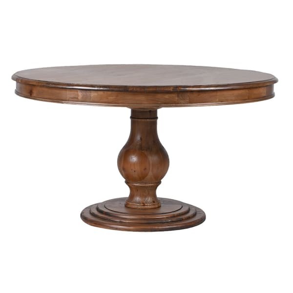 Greenwich round pine dining table, 136 cm, with pedestal base