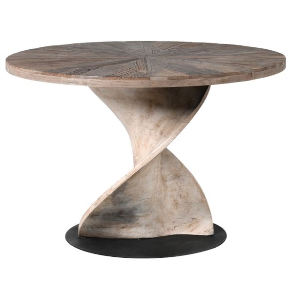 Ayrton Twist 118 cm round pedestal dining table