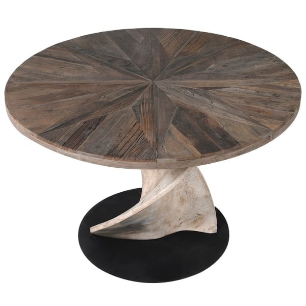 Ayrton Twist 118 cm round pedestal dining table