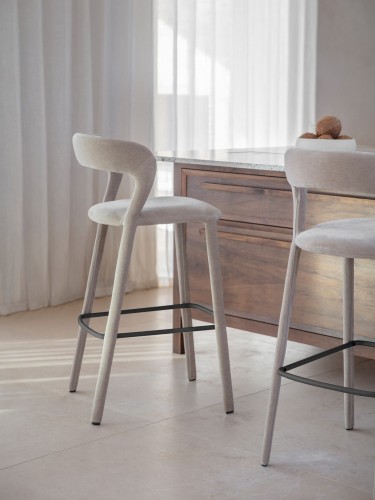 Maldon Taupe Upholstered Bar Stools – Set of 2