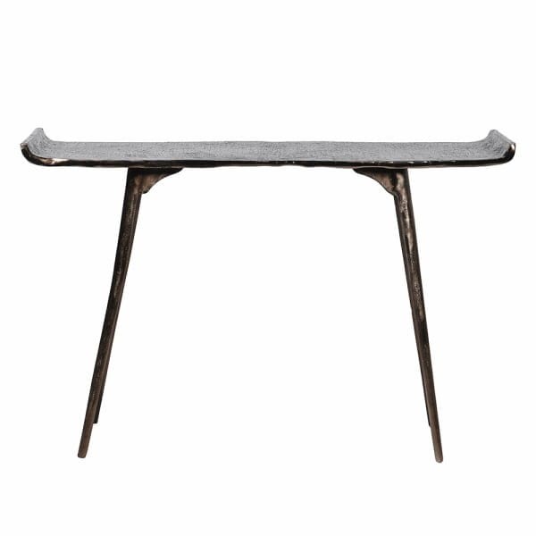 Belrose Metal Console Table 120 cm – Antique Brass Aluminium Finish