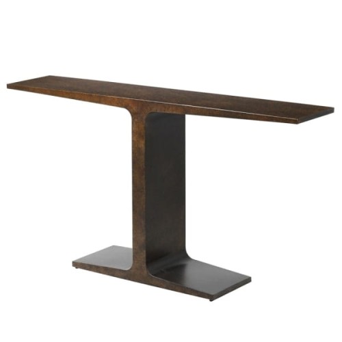 Chester Brown Iron Console Table 160 cm – Brown One-Leg Console Table