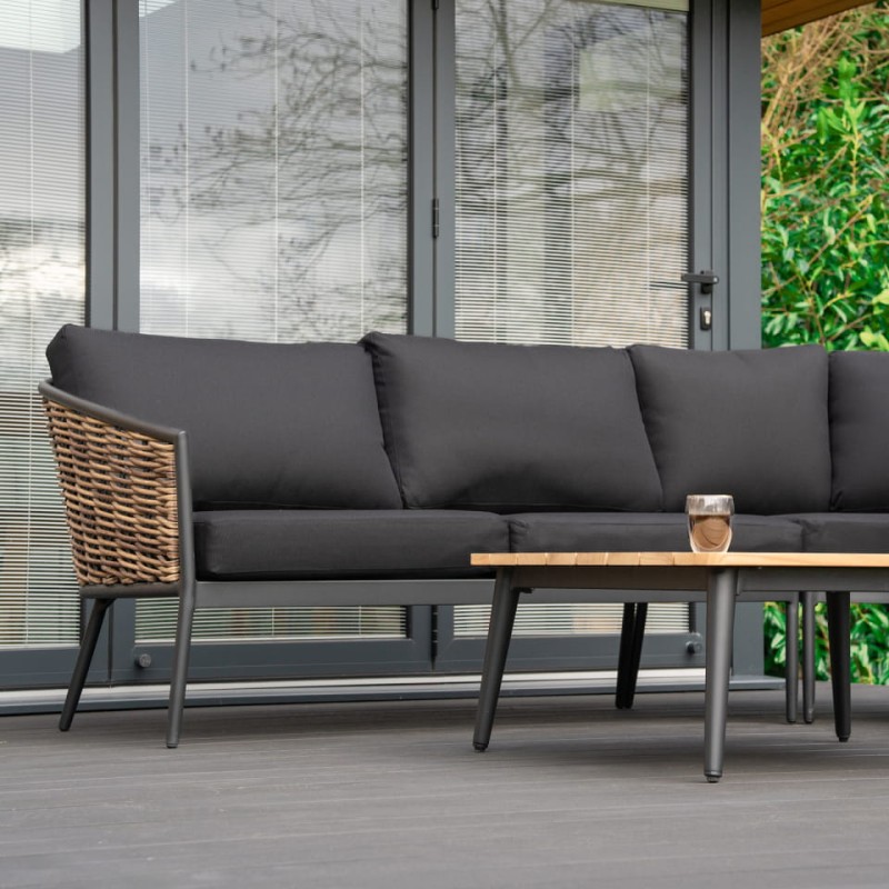 Palomino L-Shaped Garden Furniture Set, 255 cm Corner Sofa and Coffee Table