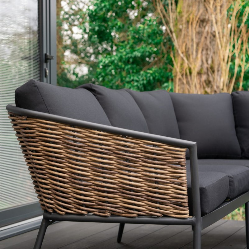 Palomino L-Shaped Garden Furniture Set, 255 cm Corner Sofa and Coffee Table