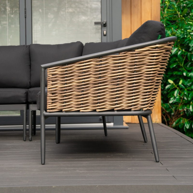 Palomino L-Shaped Garden Furniture Set, 255 cm Corner Sofa and Coffee Table