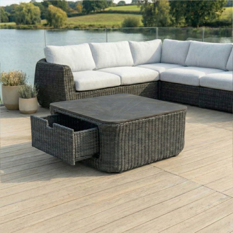 Linton Luxury Garden Lounge Set – 275 cm Corner Sofa with Coffee Table