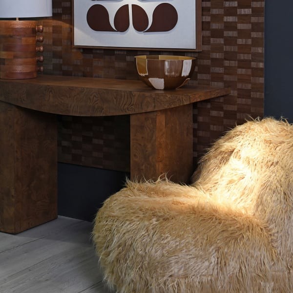 Lincoln Burl Console Table 145 cm – Brown Burl Wood Veneer