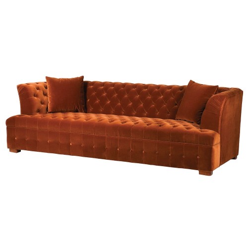 Eaton Naranja 245 cm Cotton Velvet Sofa