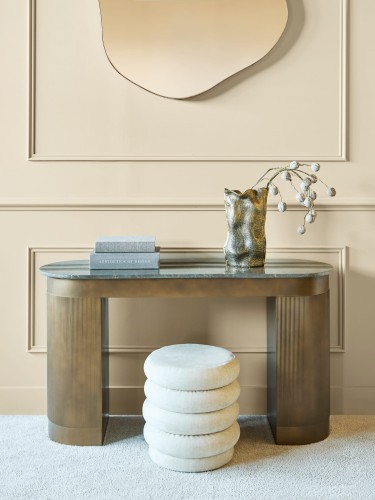 Primrose Royal Desk 130 cm with Marble Top and Gold Base