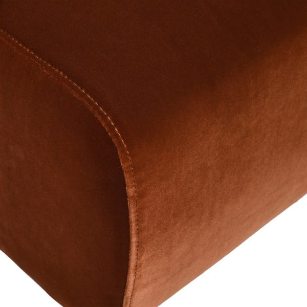 Lyall Orange Velvet Geometric Accent Armchair