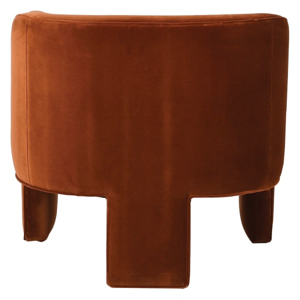 Orange Velvet Effie Accent Armchair 66 cm