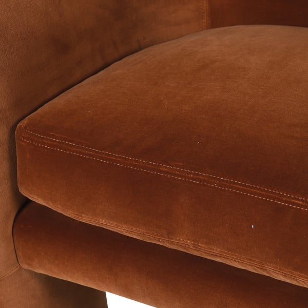 Orange Velvet Effie Accent Armchair 66 cm