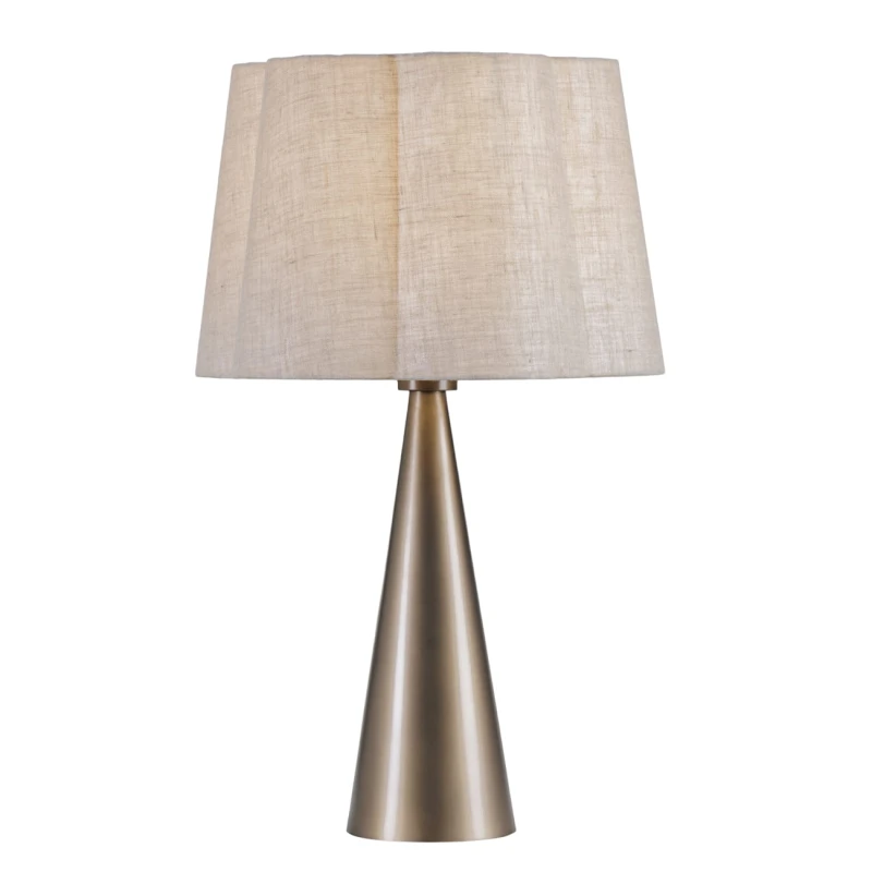 Belgrave Gold table lamp 60 cm with natural linen shade