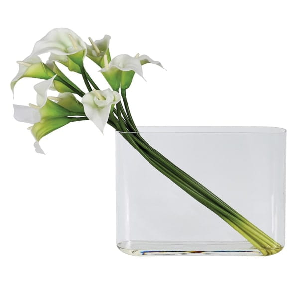 White Faux Calla Lily Arrangement in Glass Vase with Water – 55 cm