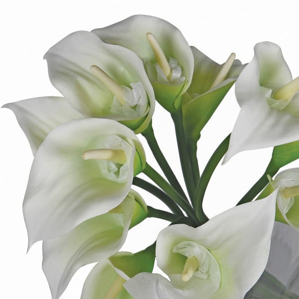 White Faux Calla Lily Arrangement in Glass Vase with Water – 55 cm