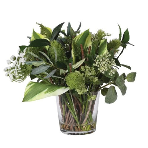 Greenwich Faux Flower Arrangement 34 cm in a Glass Vase