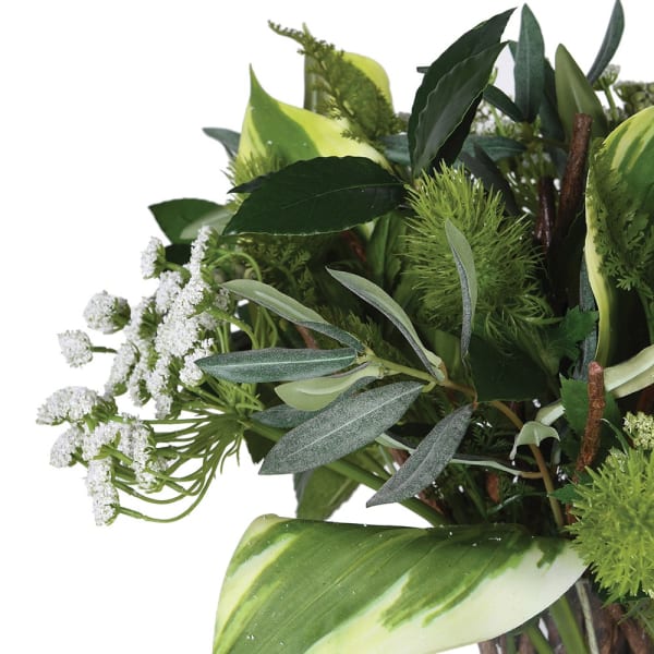 Greenwich faux flower arrangement 34 cm in a glass vase