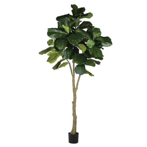 Artificial Fiddle Leaf Fig Tree 243 cm in Pot – Decorative Plant for the Living Room