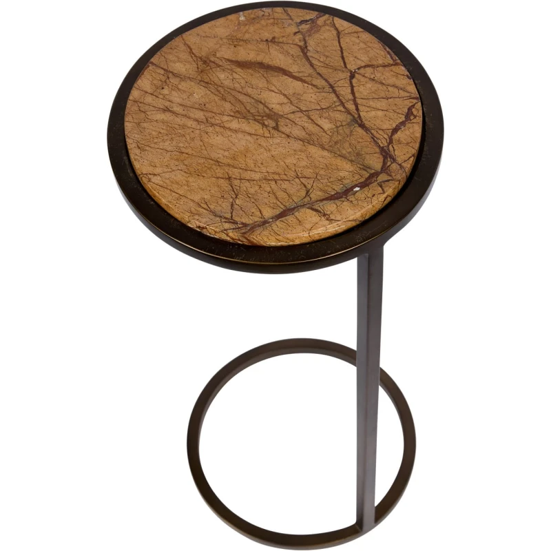 Belgrave Forest Marble Side Table 59 cm – Light Brown Marble