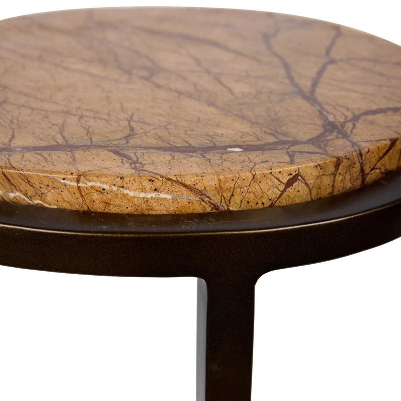 Belgrave Forest Marble Side Table 59 cm – Light Brown Marble