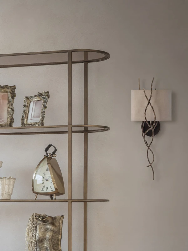 Set of 2 Ember Wall Lights with Shades – 67 cm Iron Frame and Linen Shades