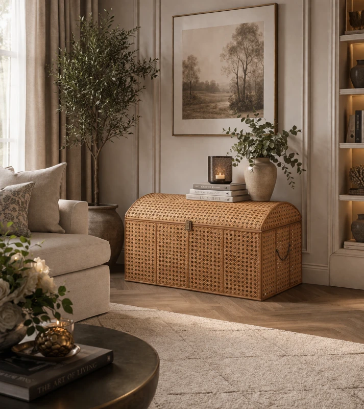 Taba Rattan Storage Trunk, 73cm – Decorative Storage Chest