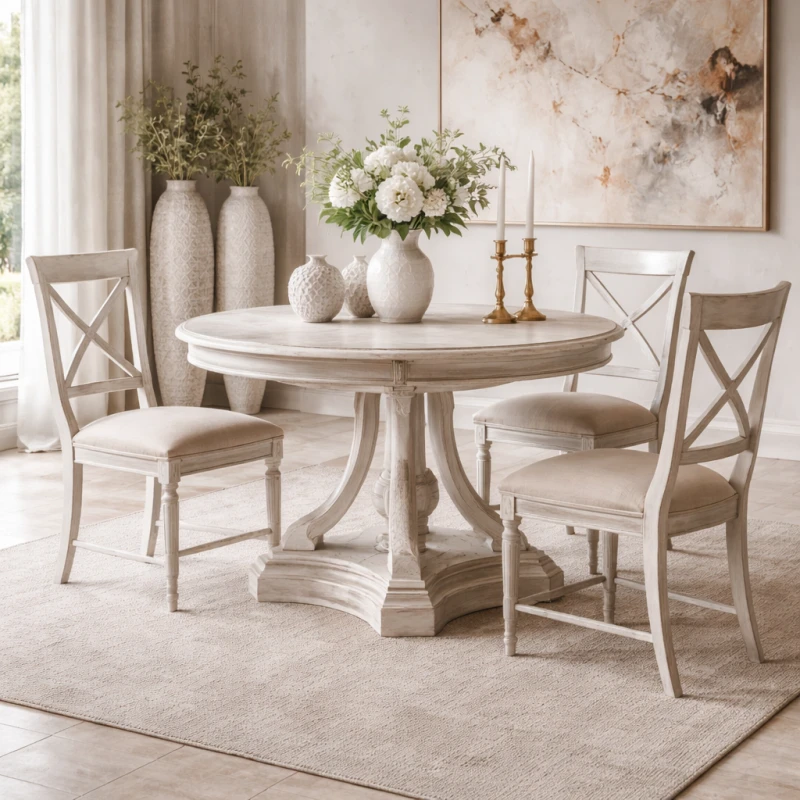 Delighted Dining Chair – 97 cm, Wooden Frame with Linen Seat