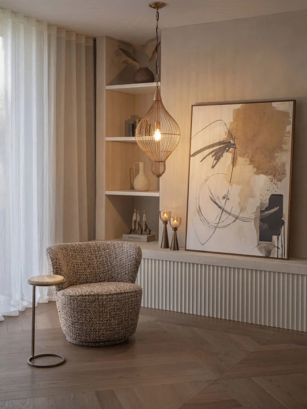 Mira Teardrop 70 cm gold metal pendant ceiling light, designer lighting for modern interiors