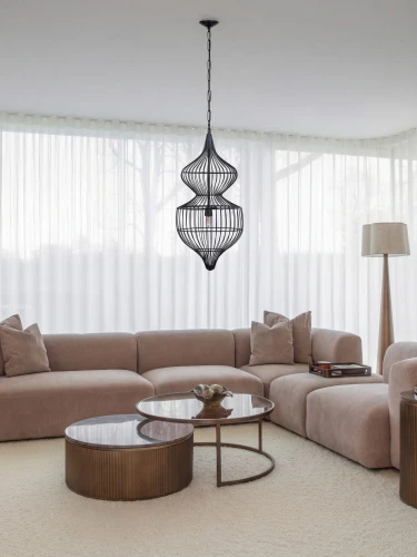 Mira Hourglass 89 cm Black Metal Pendant Ceiling Light