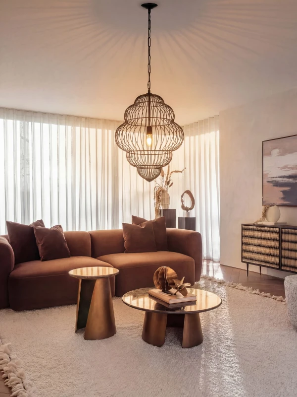 Mira Cloud 70 cm Black Metal Pendant Ceiling Light for Modern Interiors