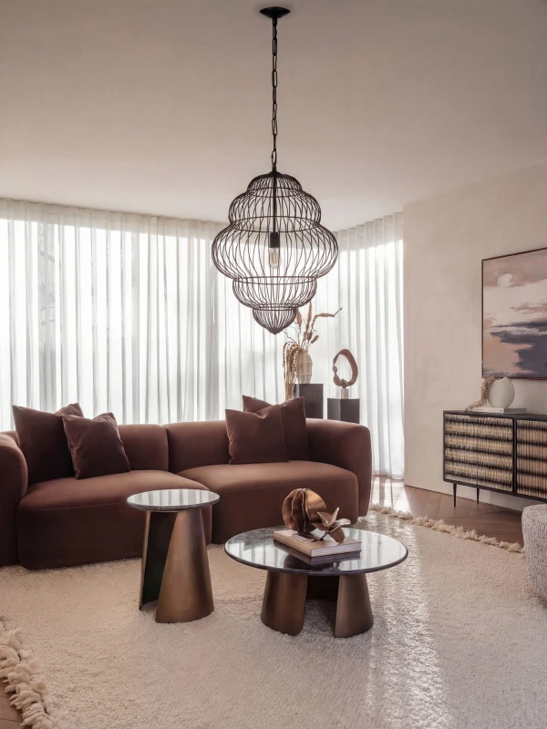 Mira Cloud 70 cm Black Metal Pendant Ceiling Light for Modern Interiors