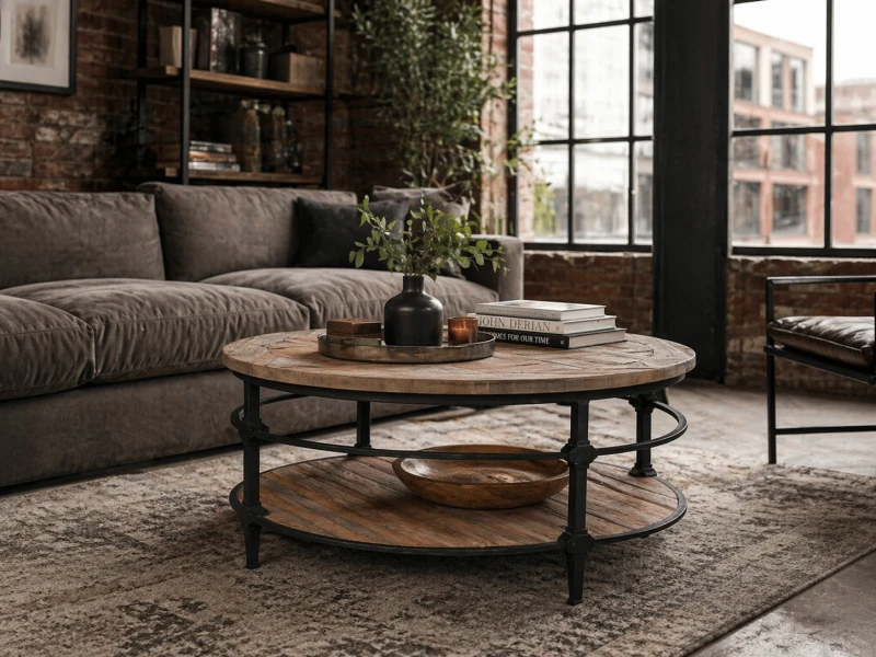 Finchley Double Coffee Table in Reclaimed Oak, 100 cm