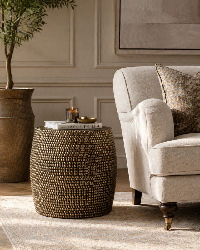 Brass occasional side table Orient