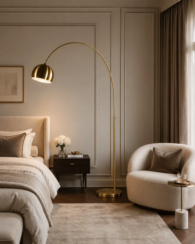 Willow Gold Arched Floor Lamp 205 cm iron