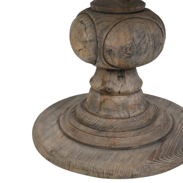 Garda Round Dining Table 125 cm recycled pine wood turned pedestal