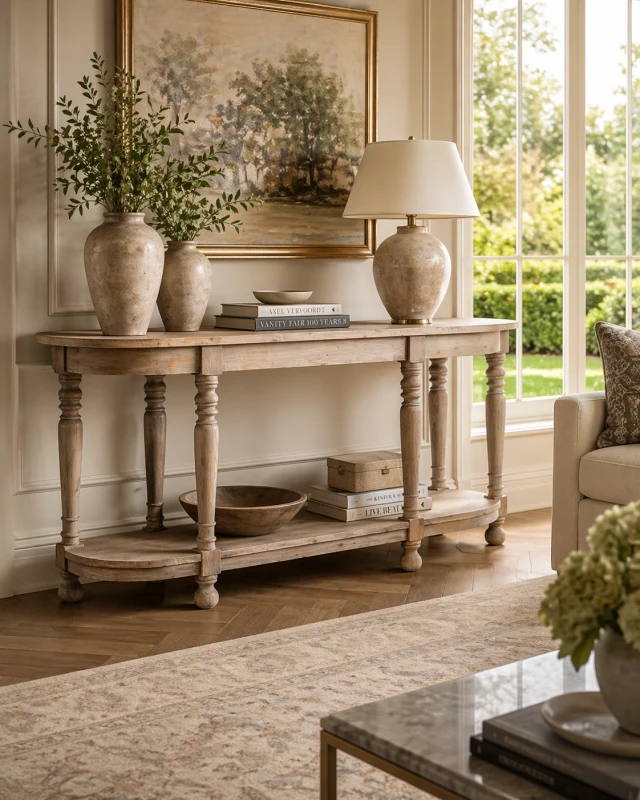 Garda Simple 180 cm Reclaimed Wood Console Table with Six Legs