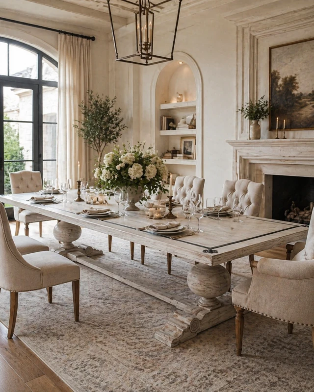 Imperium Rectangular Dining Table 130x300 cm acacia wood black inlay