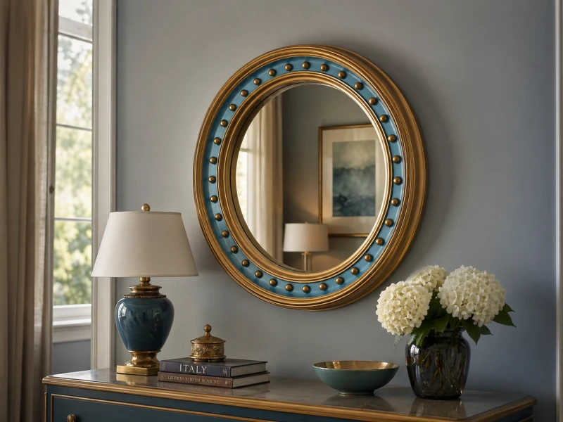 Minor Blue Mirror 96 cm turquoise gold decorative frame