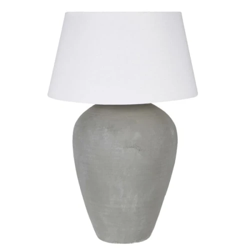 Classic Grey Extra Large Ceramic Table Lamp with Linen Shade, 85cm