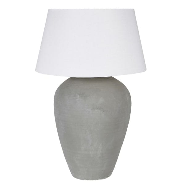 Classic Grey Extra Large Ceramic Table Lamp with Linen Shade, 85cm