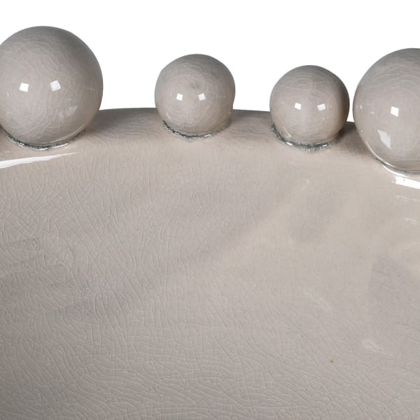Cream handmade ceramic decorative bowl 38 cm for coffee table or dining table