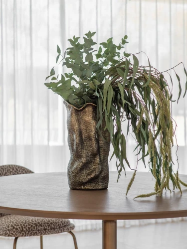 Organic Gold Vase 46.5 cm – Aluminium Vase in Antique Gold