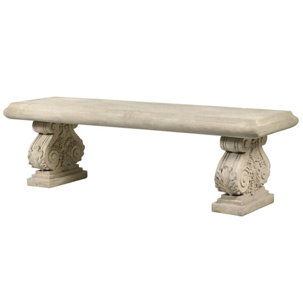 Romano Stone-Effect Polyresin Garden Bench 152 cm