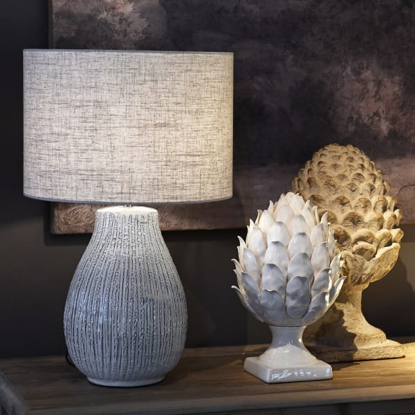 Off-White Terracotta Artichoke Ornament 34 cm